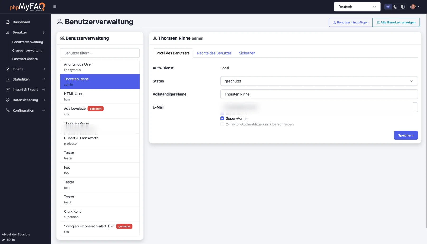 phpMyFAQ user management