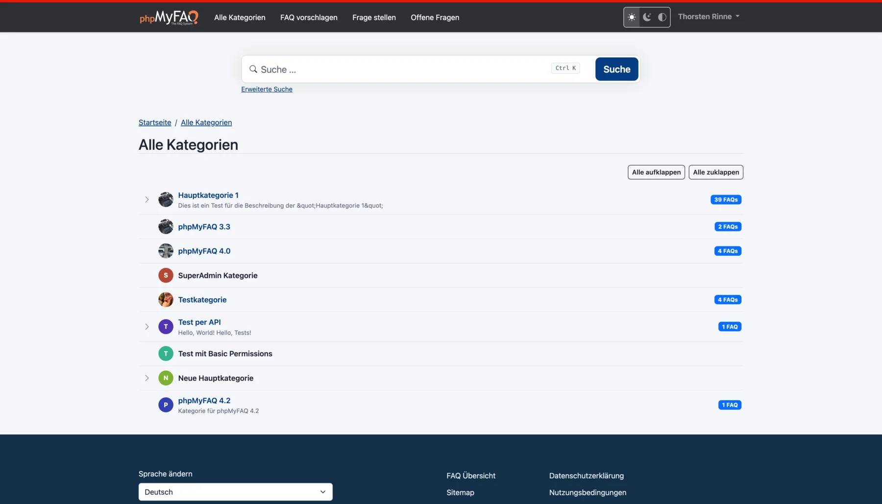 phpMyFAQ public category overview